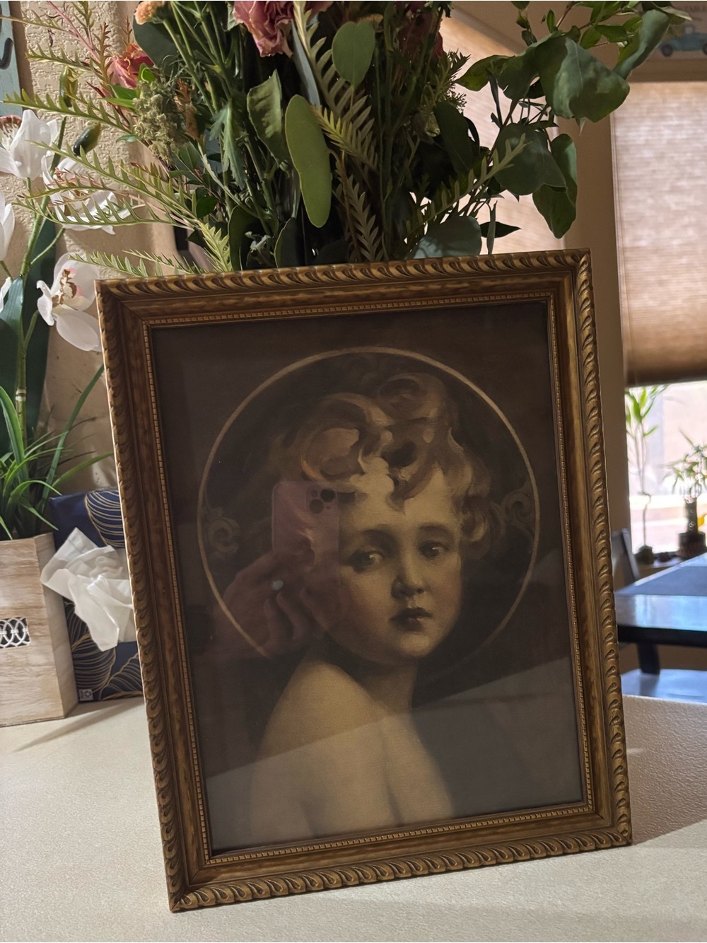 VINTAGE Framed Print “Light of the World” by artist Charles Bosseron Chambers